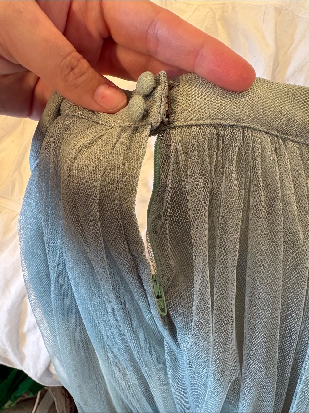 Jenny Yoo Sage Green Tulle Maxi Skirt Bridesmaid Wedding Size 10 - Picture 6 of 9